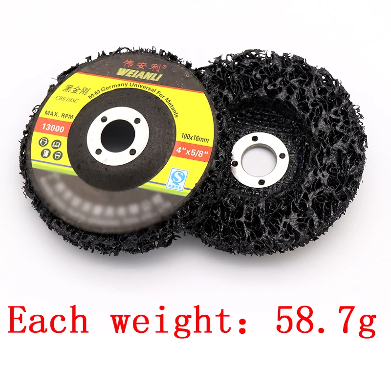 1 pièces 4 "/100*16*13*25mm Noir Disque Poly Bande Disque Abrasif Roue peinture Rouille Suppression Clean Pour Angle Grinder Outils