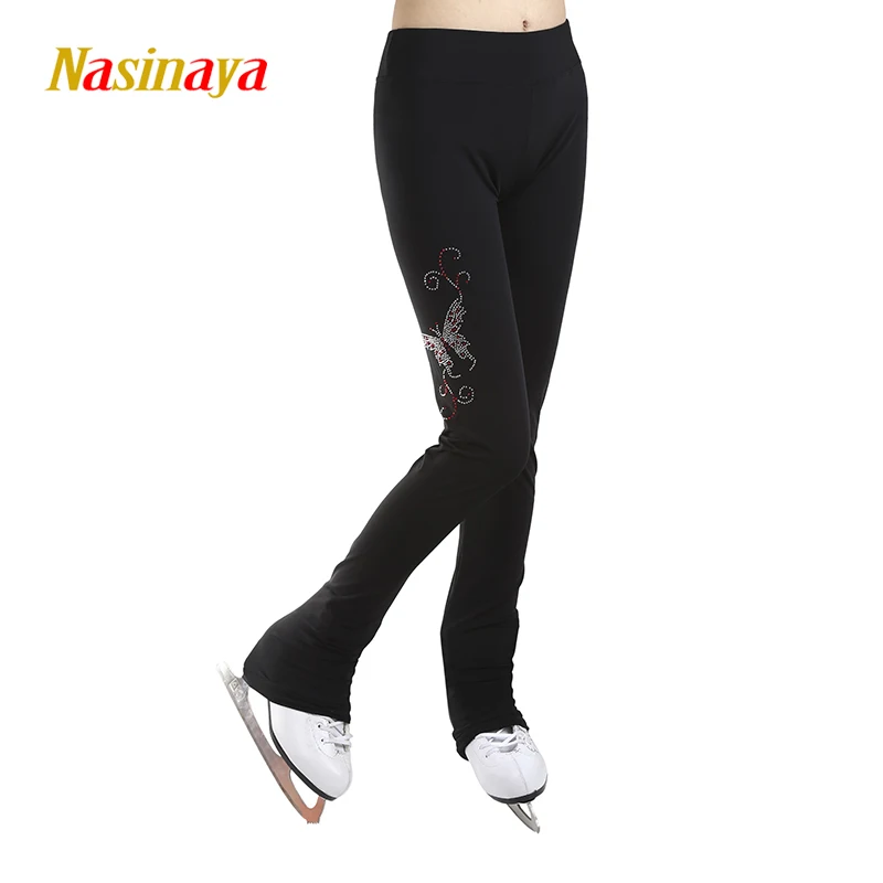 Figure skating pants women's skating pants/trousers black spandex custom girls training competition skating suit