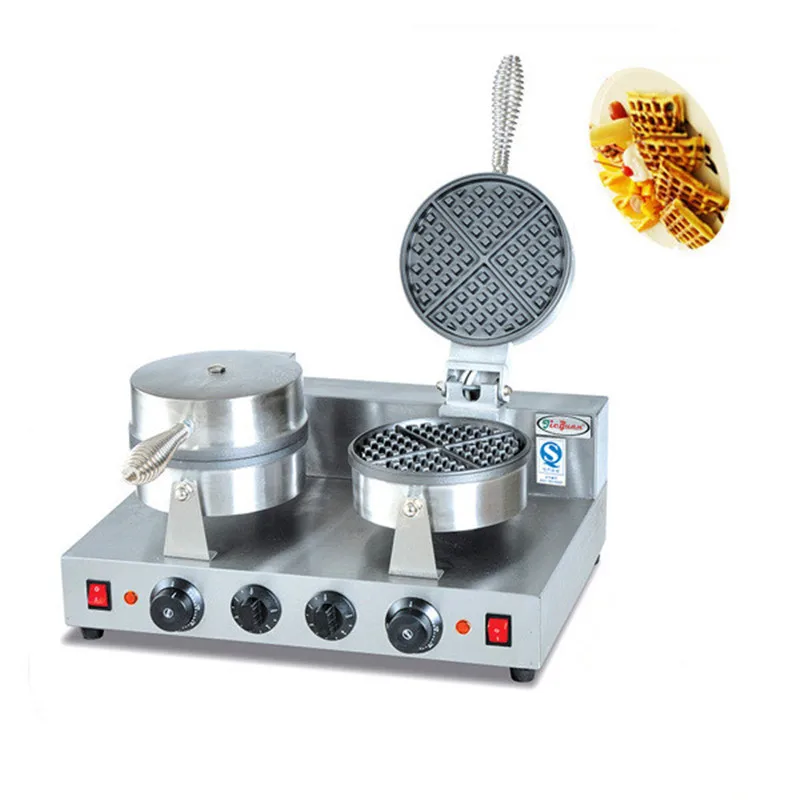 스테인리스 스틸 싱글 팬 자동 와플 메이커