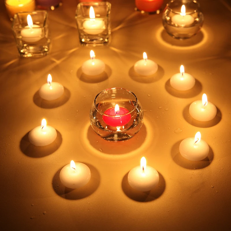 NEW! 10pcs/box Colors Floating Wedding Candles Round Shape Floating Candle Home Party Decoration Drop Shipping Dia 3.5cm image 3