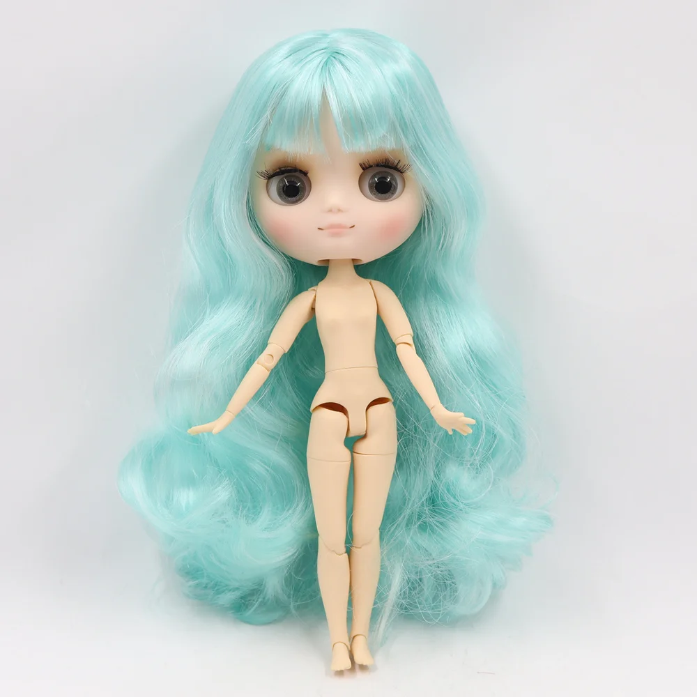 Middie naga lalka blythe 20cm wspólne body matowa twarz z makijażu szarych oczu miękkie włosy DIY zabawki prezent za pomocą gestów