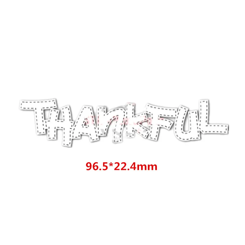 Thankful Words Metal Cutting Dies DIY Scrapbooking Embossing Paper Cards Making Crafts Supplies New 2019 Diecut