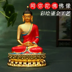 Amitabha seduto sul loto Shakya Muni buddismo decorazione pittura lega statua di Buddha medicina Buddha figura home decor