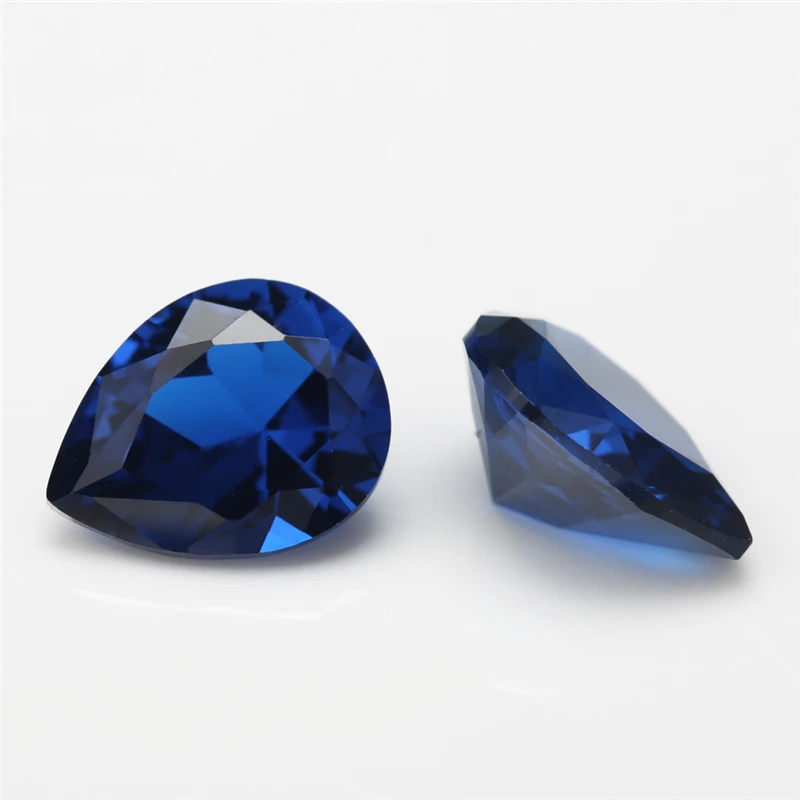 Synthetischer Spinell, Birnenförmiger Schliff, Lose Steine, Blau, 3x5mm-10x12mm, 106 109 112 113 114 120, Farbe für Schmuckzubehör – Detail 2
