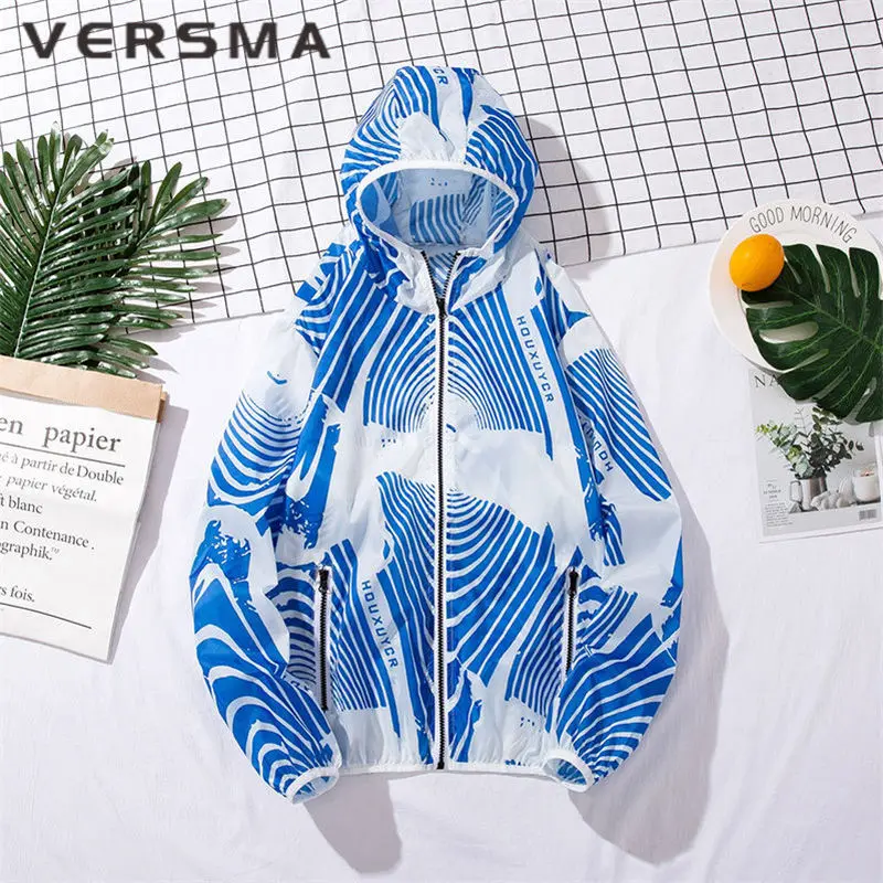 

VERSMA 2019 Japanese Fashion Light Waterproof Windbreaker Jacket Coat Men Summer Fishing Outdoor Sun Protection Clothing Women