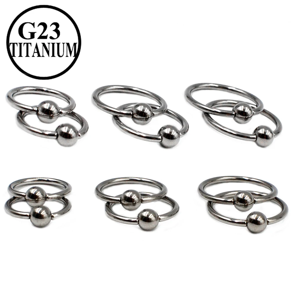 1PC G23 Titanium Earring Nose Septum Ring CBR Ball Ring Hoop Stretched Lip Ring Labret Tragus BigSize Hoop Body Piercing Jewelry