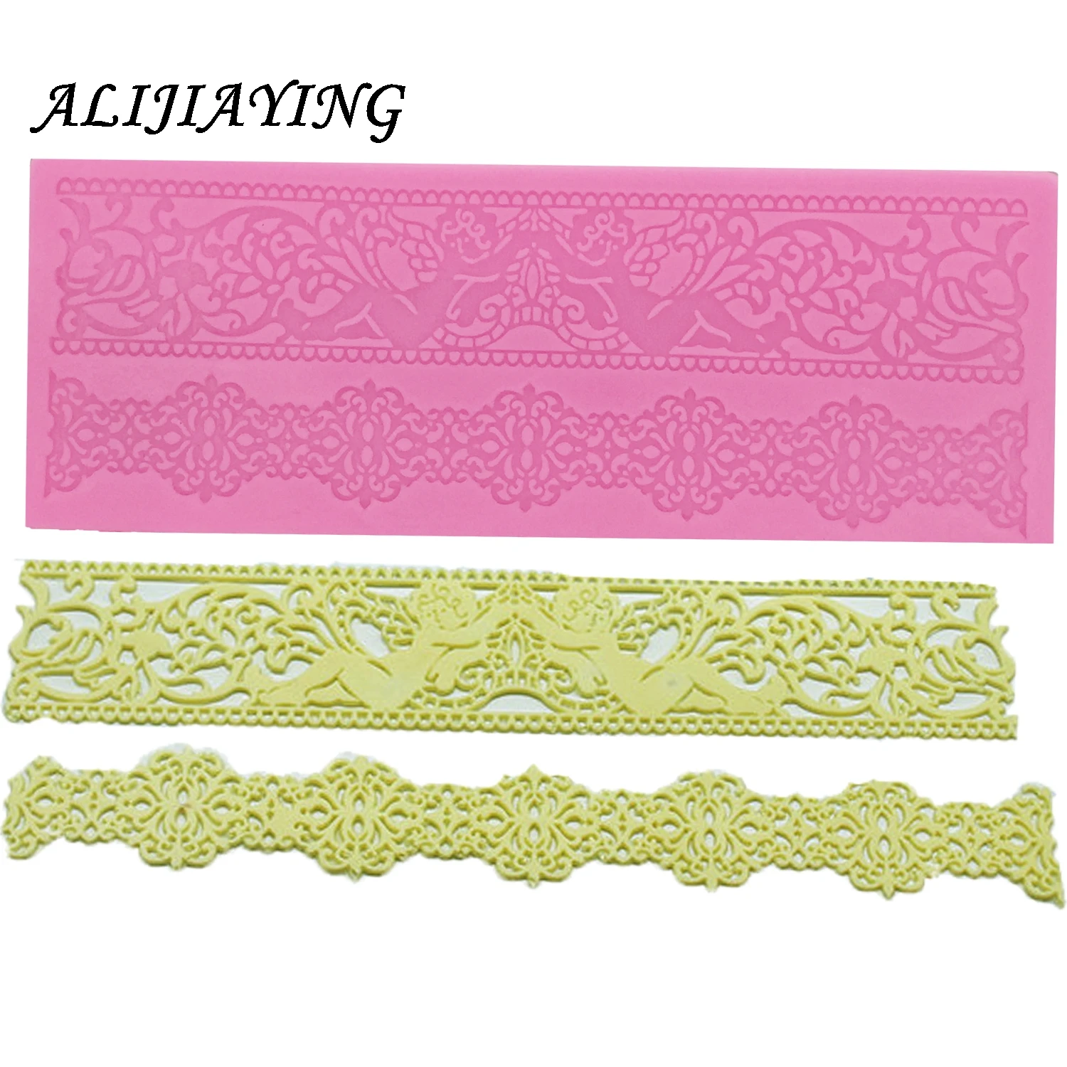 1Pcs Flower Lace Mold Cake Border Mould cake Decoration tools Fondant 3D Mold Food Grade Silicone Mould D0361