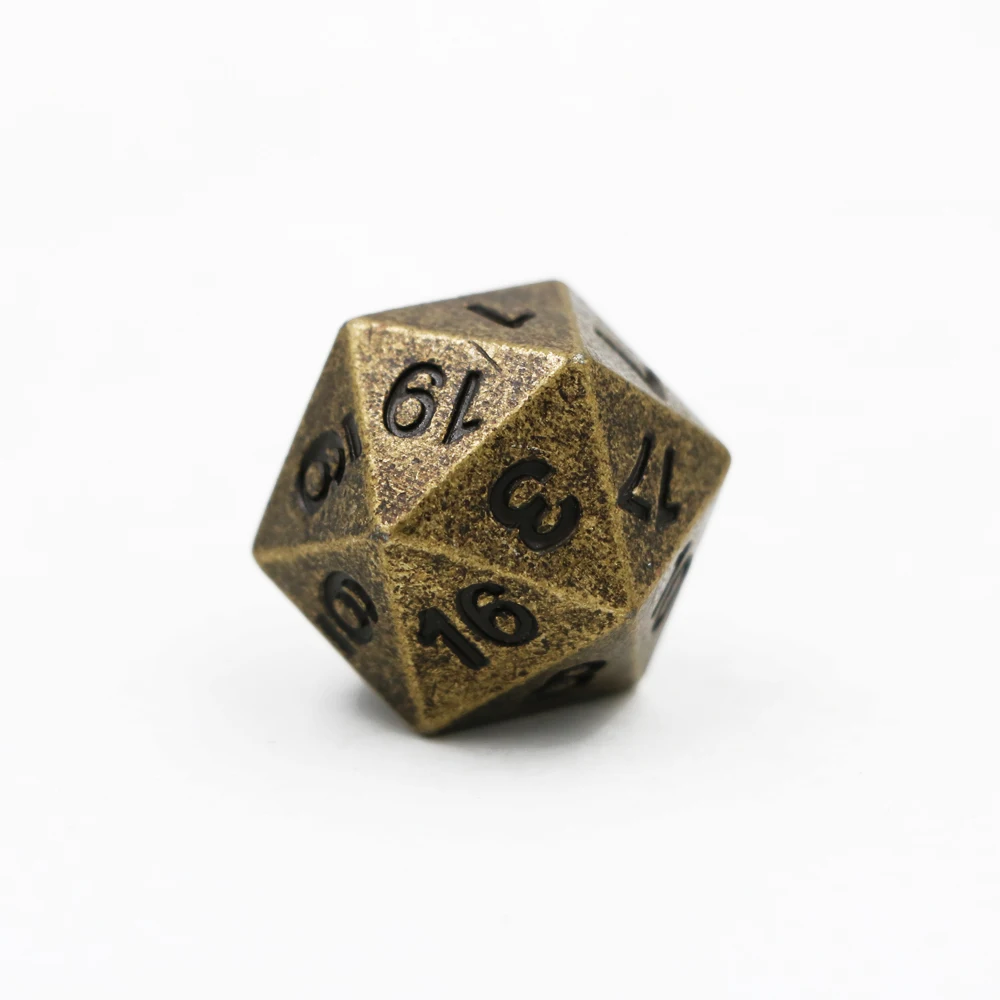 1pcs D20 Polyhedron RPG Dice 20-sides Accessories Metal Dice DND Different Color Digital Game Dice