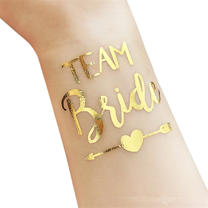 Bliss 10pcs Bride Team Temporary Tattoo Stickers Bachelorette Party Bride to be Bridal Shower Party Favors Wedding Decoration,Q