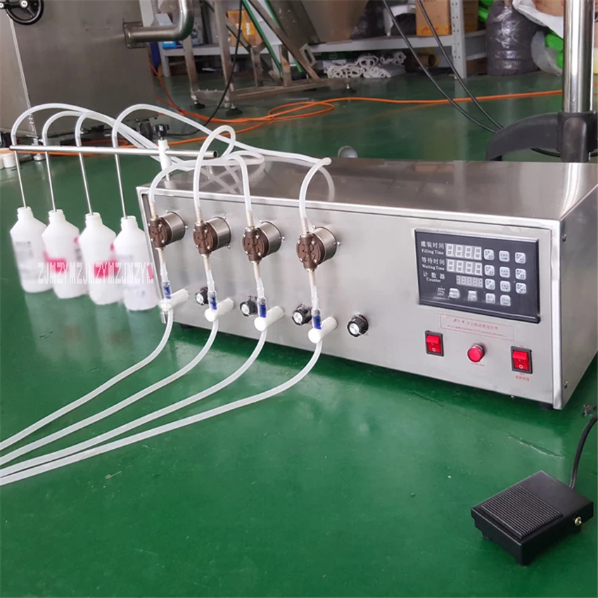 

WX-II-4 Small Liquid Filling Machine Magnetic Pump Semi-automatic Electric Liquid Filling Machine 110V/220V 50/60Hz 160W 1-250ml