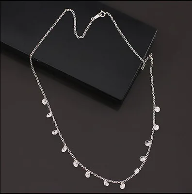 Silver Color  zircon tassel necklaces & pendants for women long statement necklace