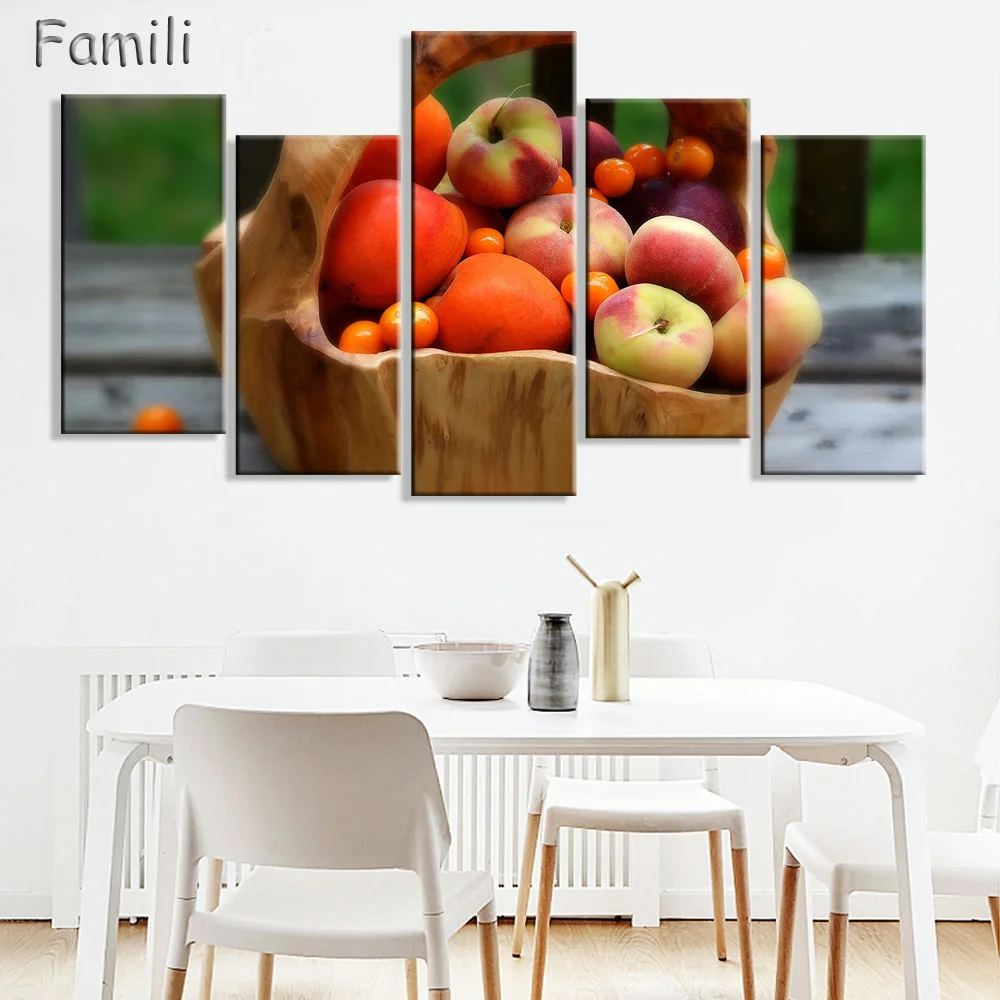 Canvas Prints Pictures Kitchen & Restaurant Wall Art Frameless 5 Pieces Lemon Ice Cubes Paintings Home Decor Food Drink Poster