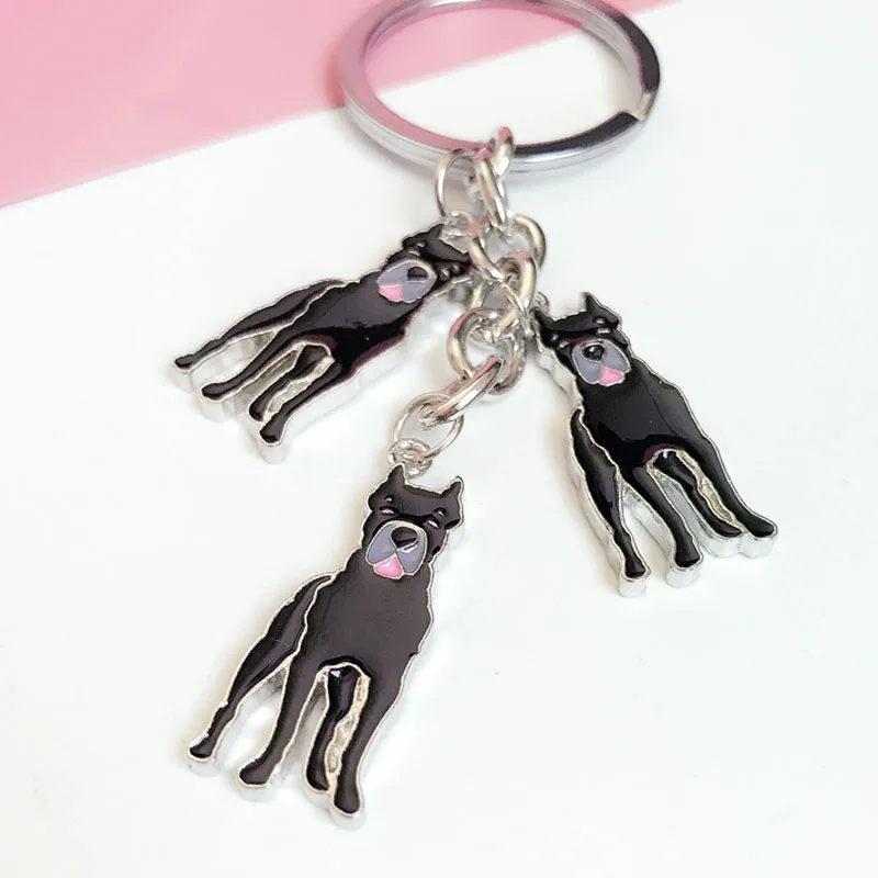 German Shepherd dog Keychain pet Dogs charm Key Chains Bone Feet Pendant gift for best friends woman jewelry wholesale