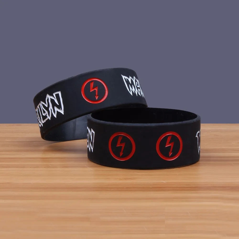 Marilyn Manson Silicone Bracelets&Bangles Wide Version Band Heavy Metal Music Band Prog/Art Rock Silicon Wristband SH281