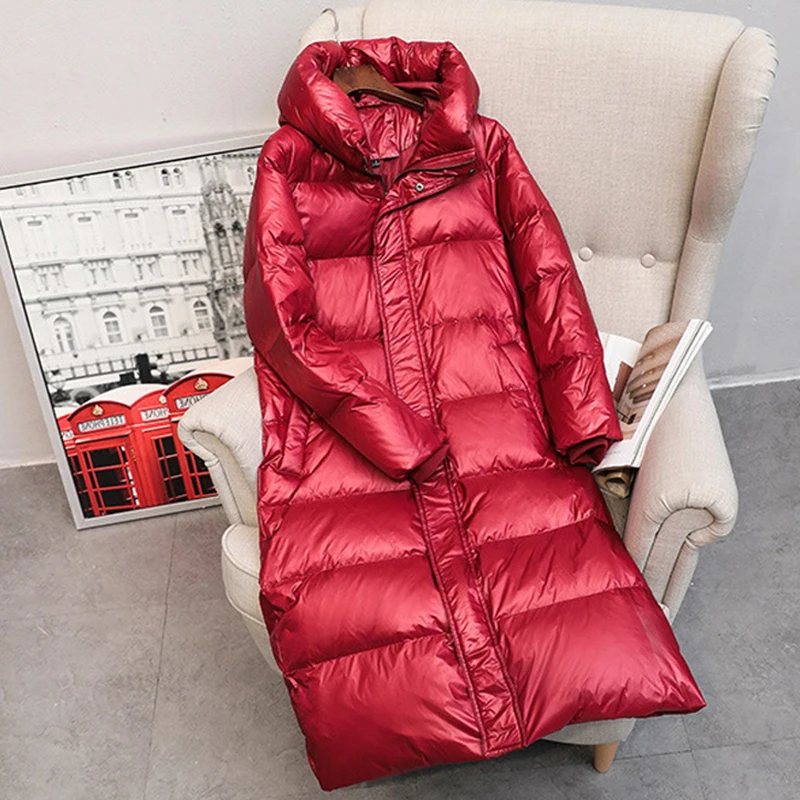 Manteau long en duvet de canard blanc pour femme, veste à capuche, parkas chaudes, optique féminine, automne, hiver, 2023, 90%