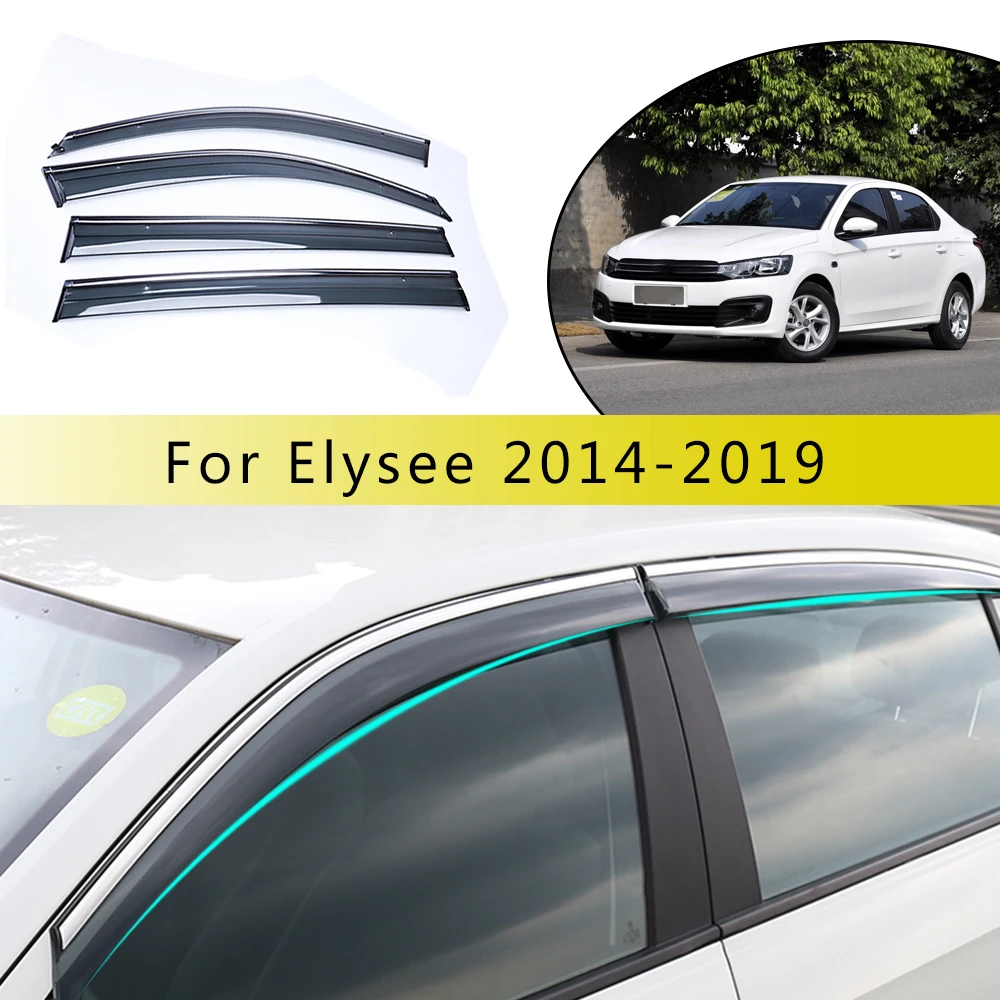 

Car Styling Smoke Window Sunny visor For C-Elysee 2014-2018 Sun Rain Visor Deflectors Guard For Peugeot 301 Accessories 4PCs