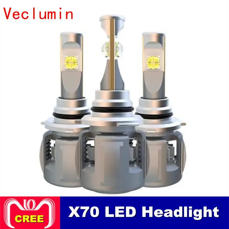 2pcs X70 H4 H7 H1 9005 9006 Car LED Headlight Bulb H11 H8 D1S D2S D4S hp Led Lamp Chip 120W 15600LM Headlamp Fog Lights 6000K