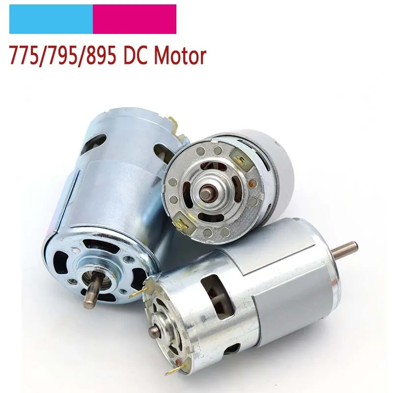 

100W 775/795/895 DC Motor High Speed Large Torque Electric Ball Bearing Electric Tool 12V 6000-12000 RPM Electric Machinery