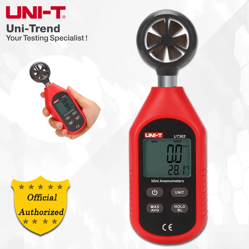 

UNI-T UT363/UT363BT Mini Anemometer; Industrial/Home Anemometer, LCD Backlight, Low Battery Indication