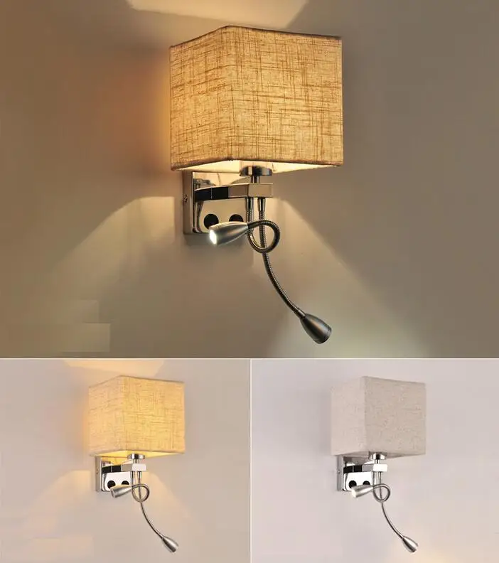 Modern 2 LEDs wall light bed lamp reading lighting hotel bedroom aisle veranda Fixture