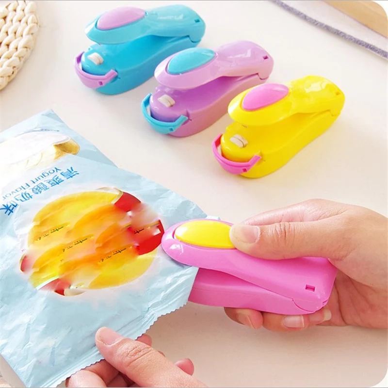 Mini Plastic Bag Heat Sealing Machine Impulse Sealer Storage Bags Sealing Device Handheld Portable Household Tools 6 colors