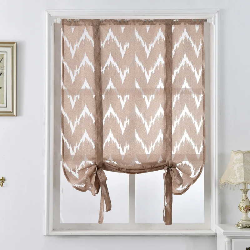 NAPEARL Kitchen Short Curtains Window Treatments Roman Blinds Jacquard Striped Home Textile Decorative Cafe Balcony