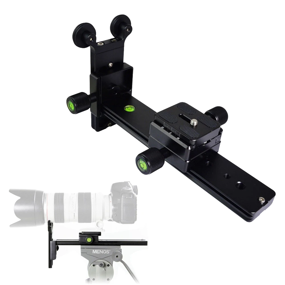 

MENGS Aluminum CNC Adjustable Telephoto Zoom Lens Support Rail Bracket Tripod Head Compatible With Arca Swiss Stand