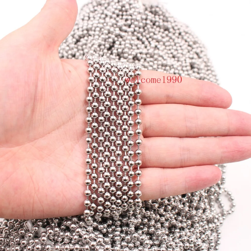 20meter Lot in bulk Lots more Size  stainless steel Round Beads Chain Jewelry finding Marking DIY Chiap