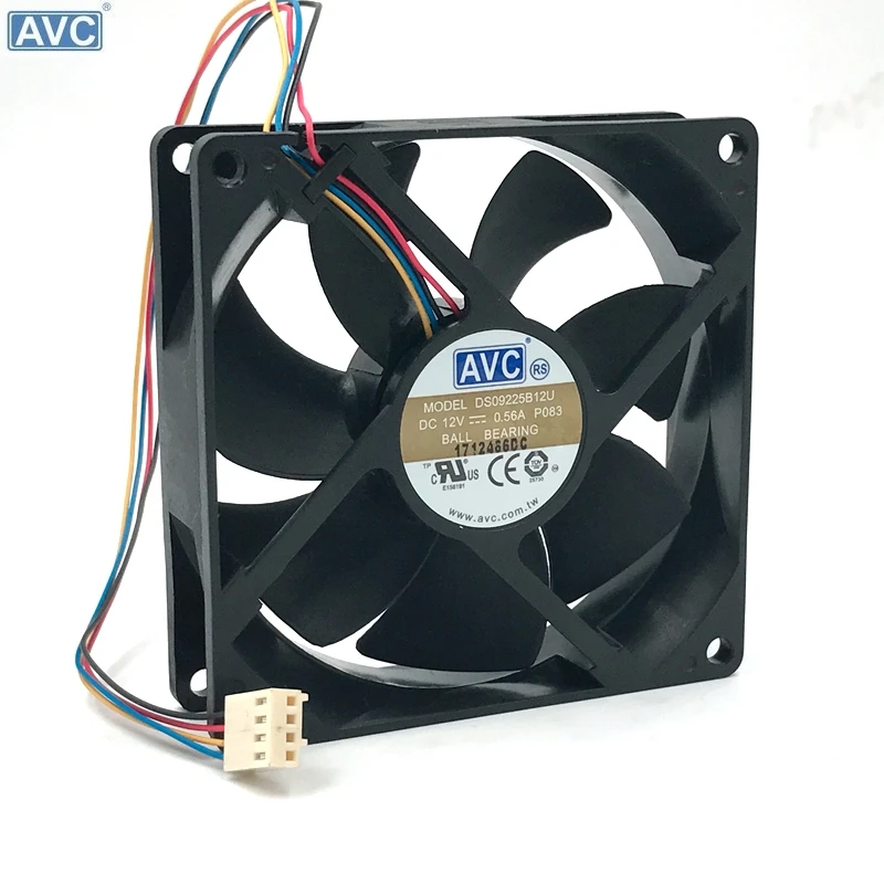 original For AVC 9025 9225 DS09225B12U 4-wire double ball temperature control PWM fan