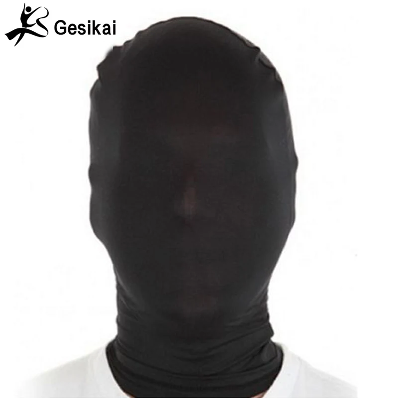 Bambini adulto maschera integrale Spandex copricapo Goog View Zentai Party Dress Unisex Halloween maschera con cappuccio