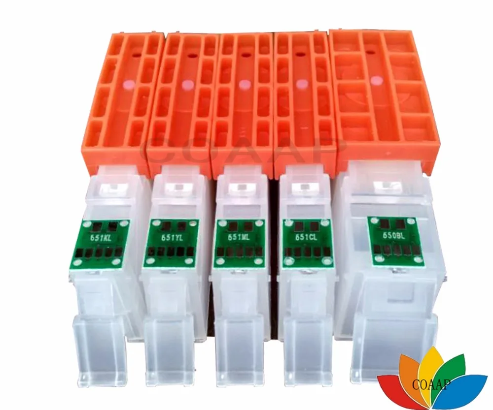 5x pgi-650 cli-651 Refillable ink cartridge kit for Pixma iX6860 MX726 MX926 iP7260 iP8760 Printer