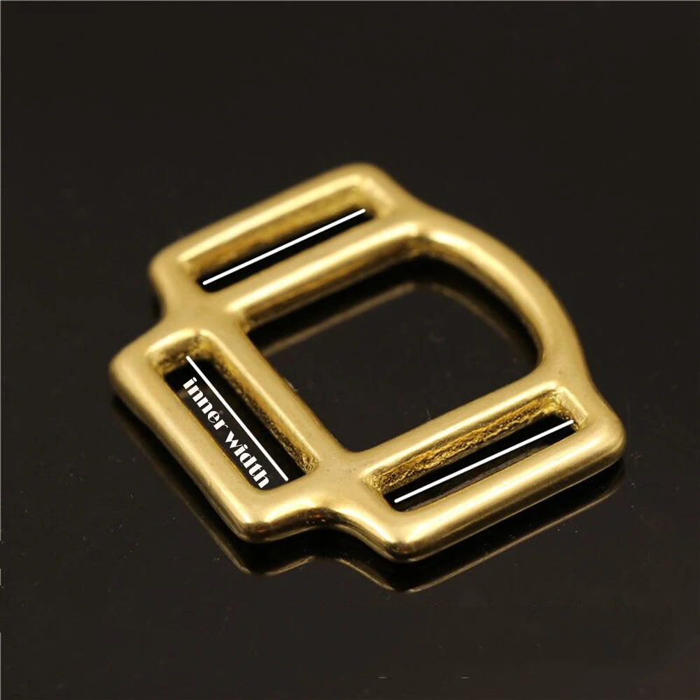 DIY solid brass three way belt buckle saddlery bag strap metal hardware 5pcs/lot
