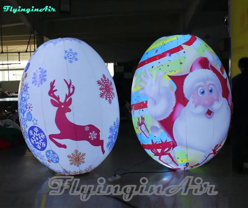 2m/3m Custom Inflatable Santa Balloon Christmas Roly-poly Ball Inflatable Tumbler with Light