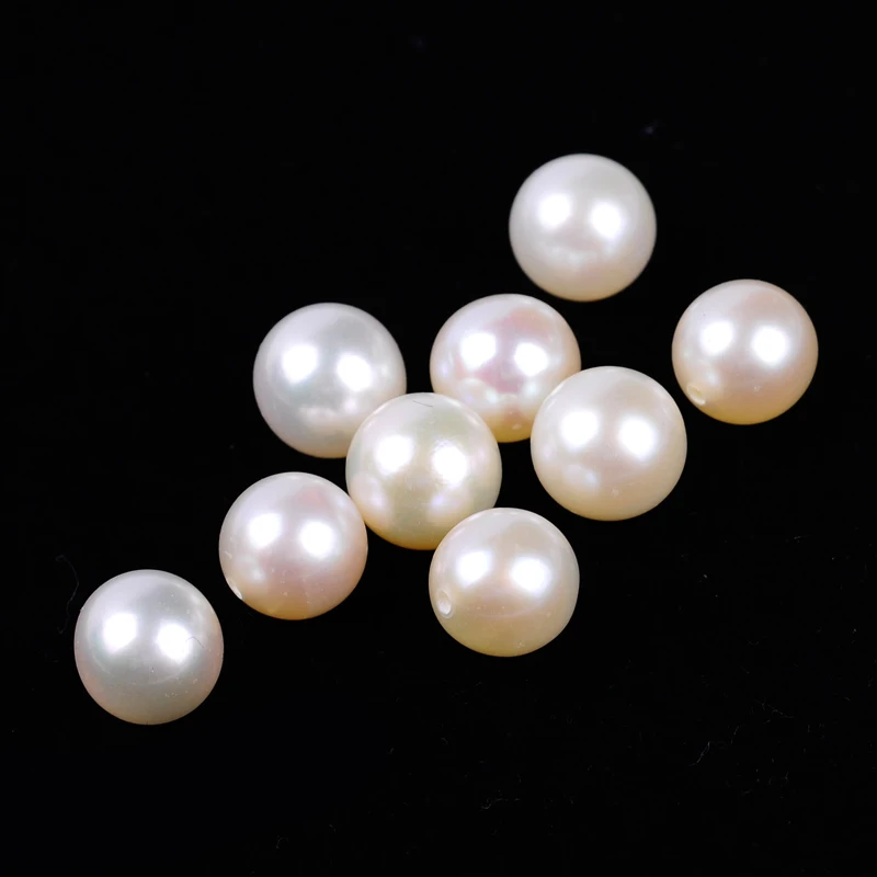 1pc/lot AA+ quality 7mm round natural freshwater pearl beads just one hole jewelry making DIY for earrings necklace bracelet