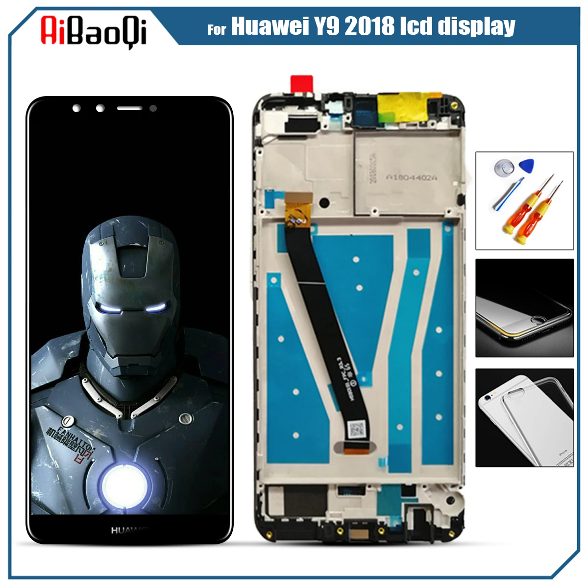 for Huawei Y9 2018 LCD Display Touch Screen Digitizer Assembly For Huawei Y9 2018 LCD With Frame FLA L22 LX2 LX1 Screen Replace