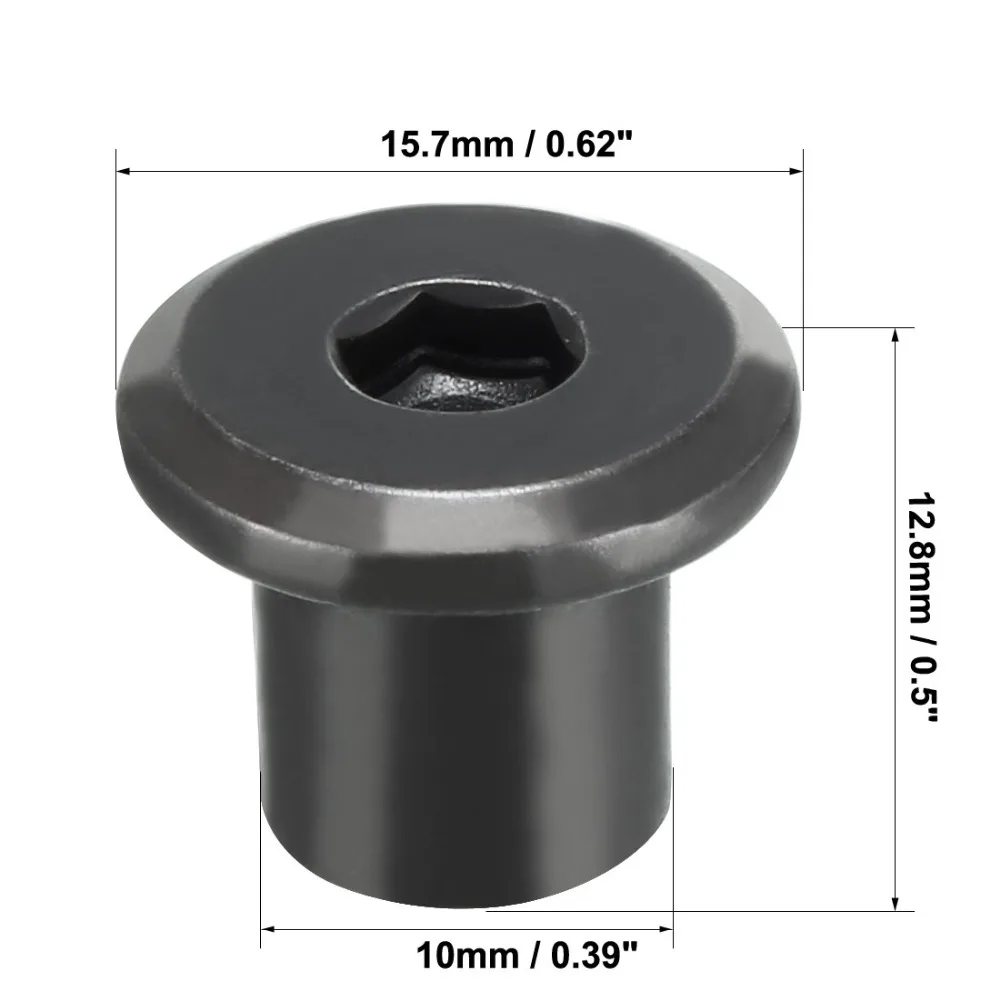 Uxcell 30pcs/lot M8x10/12/18mm M6x/15/17/22mm Iron Nickel Plated Rivet Hex Socket Head Insert Nut Screw Post Furniture Fittings
