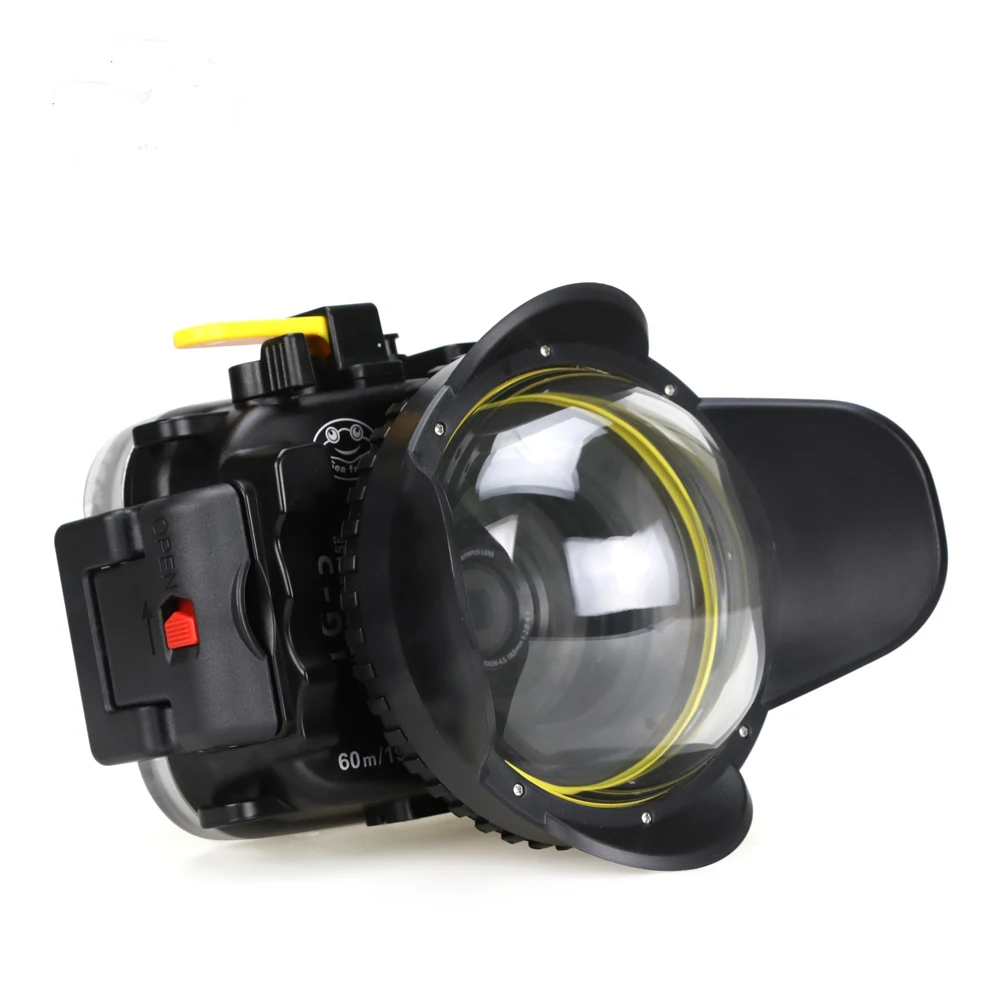 Seafrogs For Olympus TG-5 Case 60m/195ft  Underwater Diving Camera Housing Waterproof Case with Dual Fiber-Optic ports