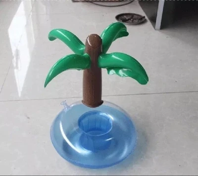 InflatabCoconut inflable para niños, juguete de playa para niños, Mini anillo de natación al aire libre para bebidas, portavasos flotante