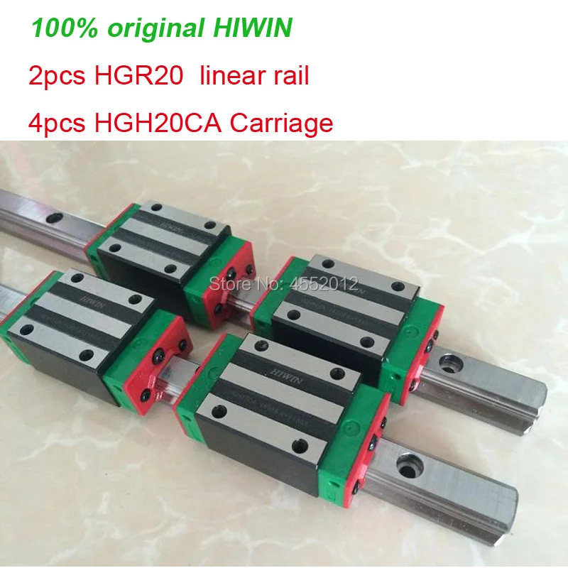 

2pcs linear guide rail 100% Original HIWIN HGR20 - 200 250 300 350 400 mm + 4pcs HGH20CA / HGW20CA Carriage