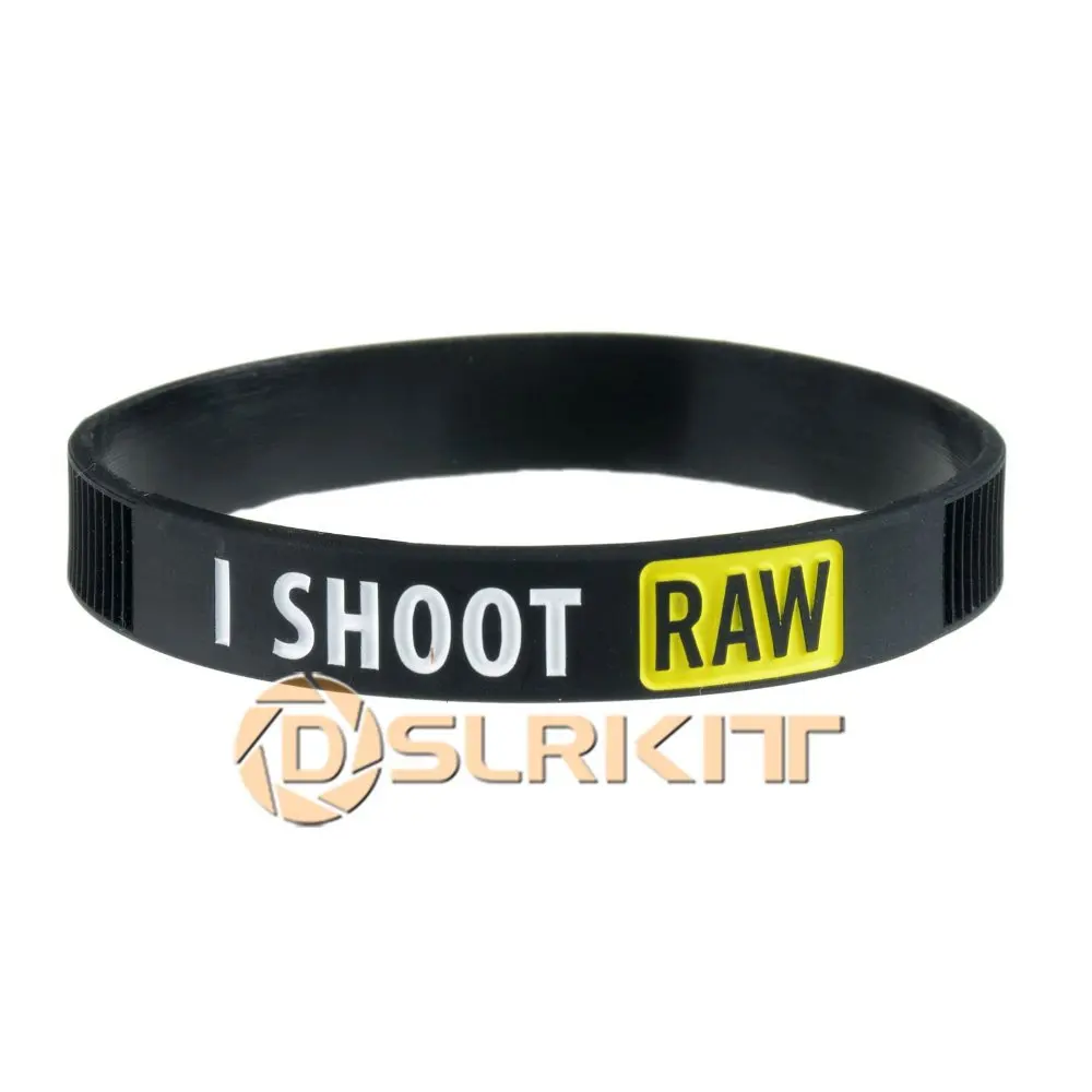 Yellow I SHOOT RAW Silicone bracelet Photographer's Wristband