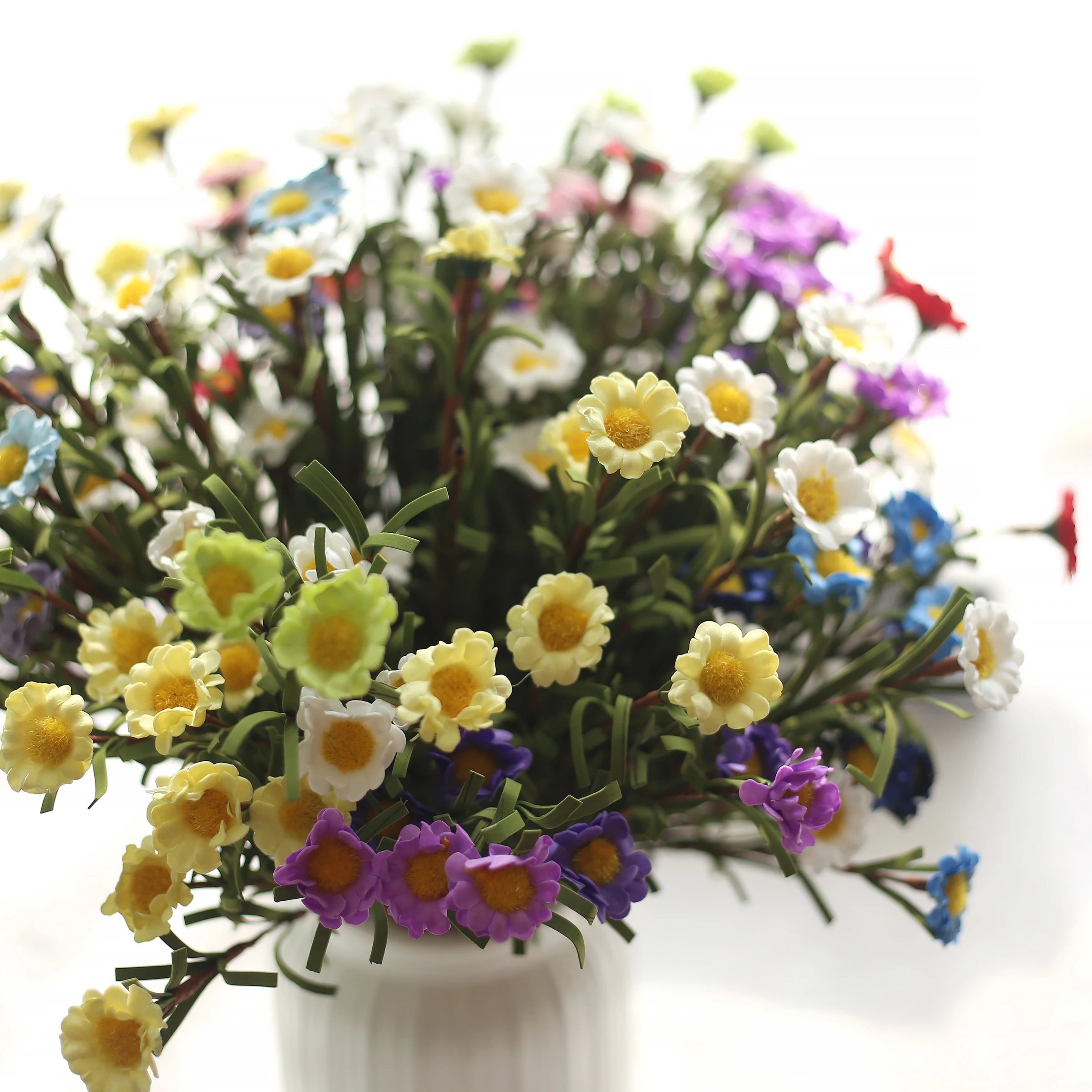 8 heads/bunch Fake Artificial small Chamomile Chrysanthemum Flowers foam fleur artificielles for Home wedding Decoration cheap