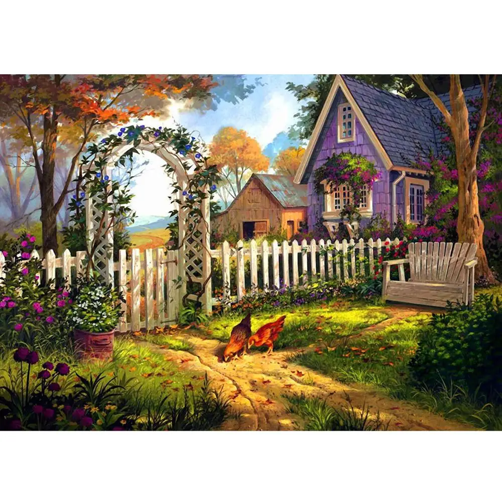 House Courtyard Hens Paintings Photo Backgrounds Vinyl Photography Backdrops for Photo Studio Baby Children Portrait Photobooth