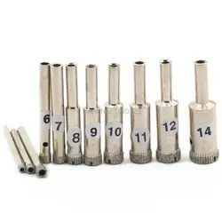 11Pcs 3 4 5 6 7 8 9 10 11 12 14 mm Diamond Core Drill Bit Coated Hole Cutter Saw Masonry Drilling Glass Tile Marble Granite