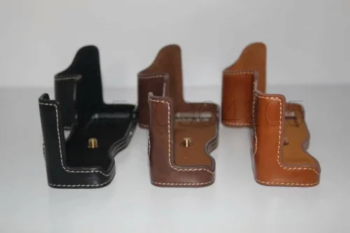 Capa de couro preta/marrom/café para câmera de meio corpo, capa de cobertura para fujifilm fuji embutida xh1 fundo