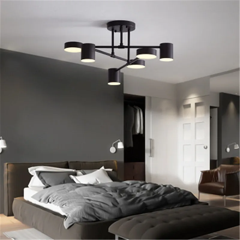 6 Heads New Nordic Wrought Iron Led Pendant Lamp Postmodern Creative Living Room Bedroom Dining Room Tricolor Light Fixtures