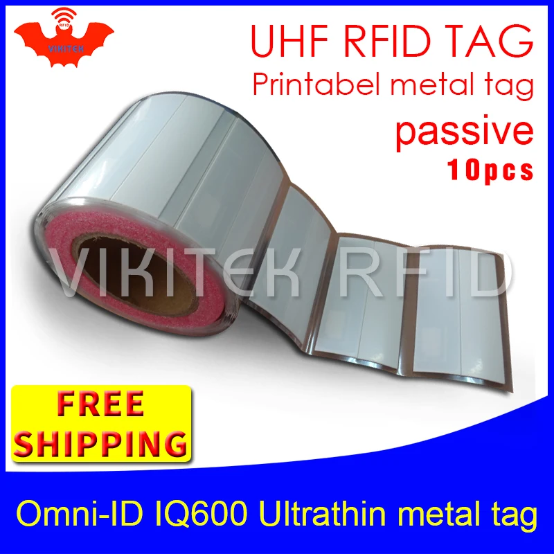 

UHF RFID ultrathin anti metal tag omni-ID IQ600 915m 868mhz Impinj M4QT 10pcs free shipping printable synthetic passive RFID tag