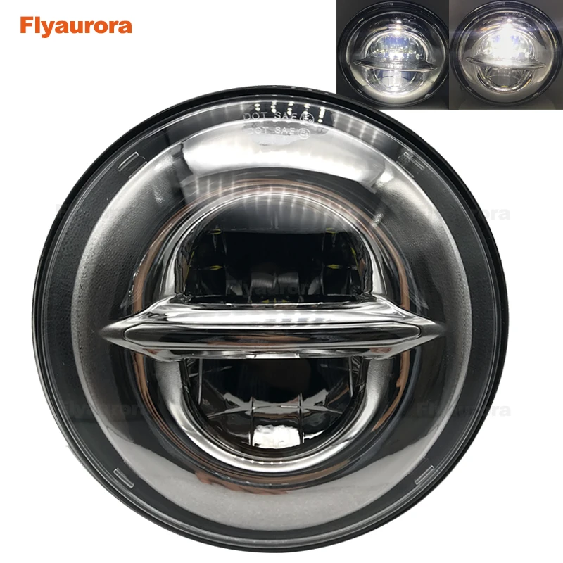 

7" 50w Round Led Headlight Motorcycle High Low Beam Flyaurora for Yamaha YBR125 YBR 125 02-13 for Honda for kawasaki w800