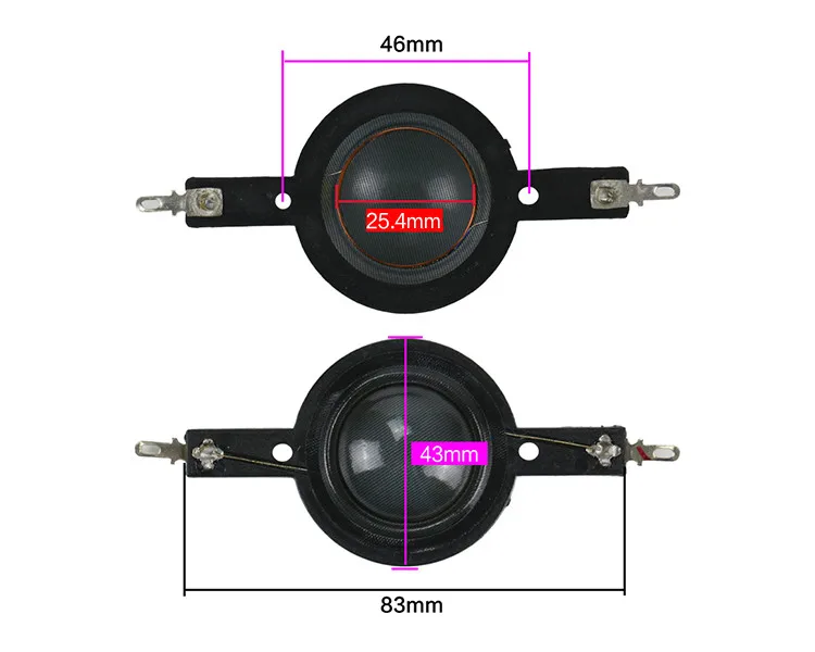 GHXAMP 25.4mm Dome Tweeter Voice Coil Transparent Silk Film Horn Tweeter Diaphragm Driver 25 Core Treble 6OHM 8OHM DIY