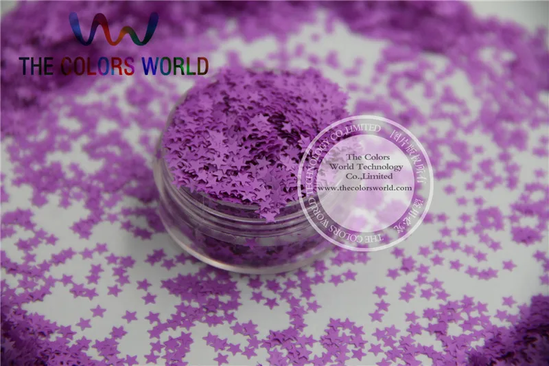 Solvent resistant Sparkles- Neon Purple Color Stars-shaped Glitter Confetti for Nail Polish and DIY decoration 1Pack =50g