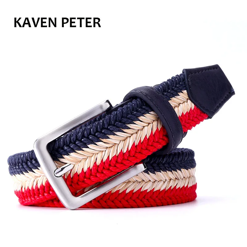 The Newest Unisex Braided Woven Belt Mixed Color  For Jeans Wax Rope and Straw Material Belt Suit  Woman And Men With Big Size